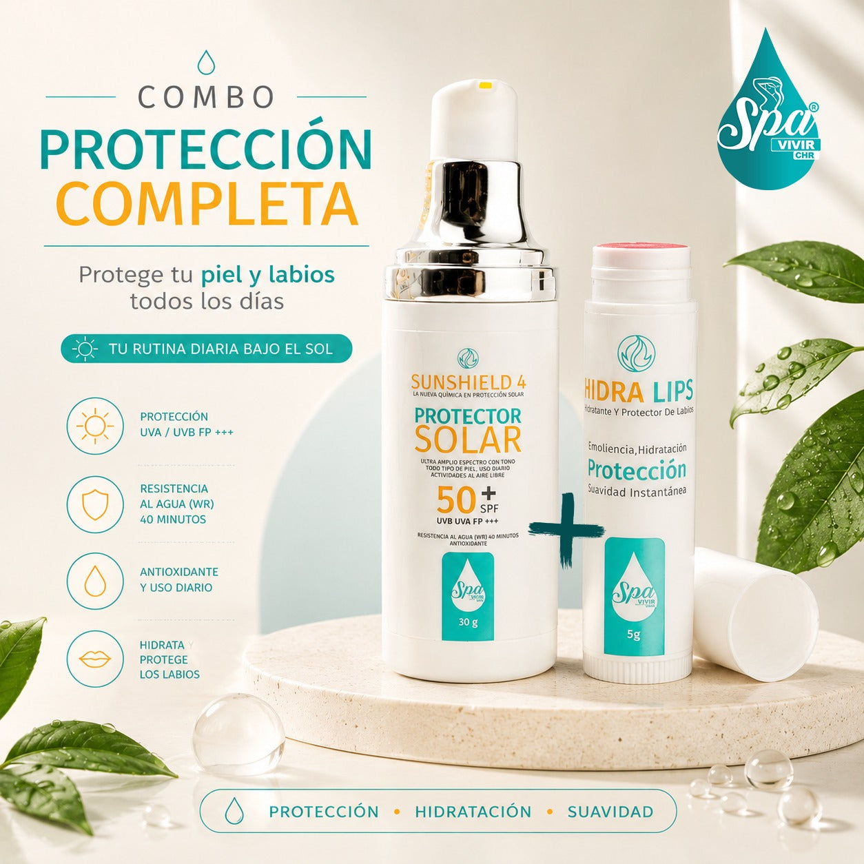 Protector solar + Hidralips