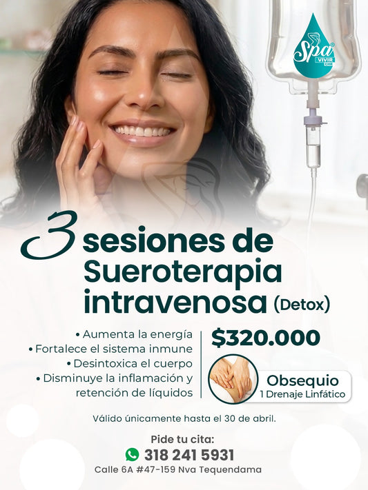 3 Sesiones de sueroterapia intravenosa