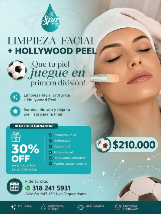 Limpieza profunda + hollywood peel