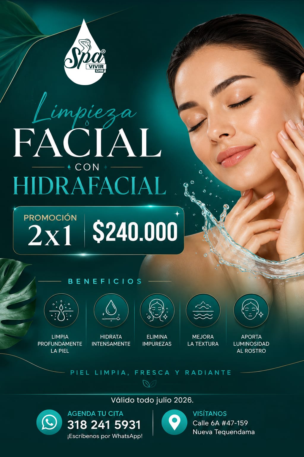 Limpieza facial con hidrafacial 2x1