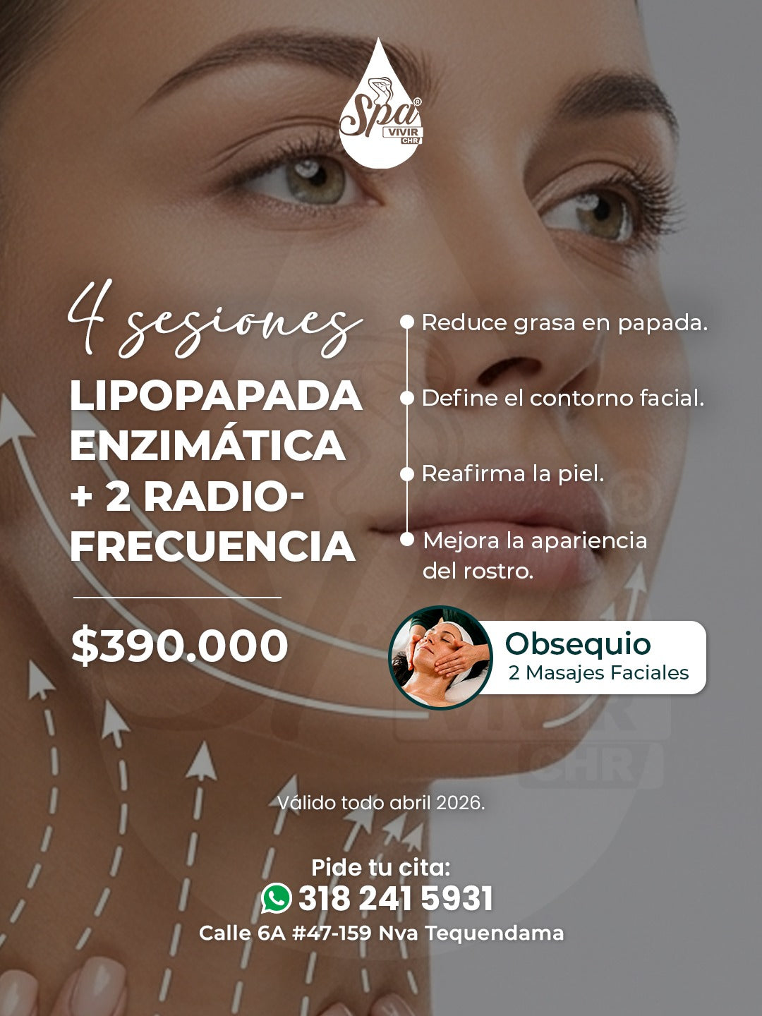 4 sesiones lipopada enzimatica +  radiofrecuencia