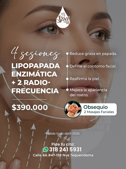 4 sesiones lipopada enzimatica +  radiofrecuencia